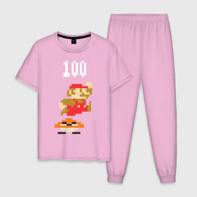 Мужская пижама хлопок с принтом Mario в Новосибирске, 100% хлопок | брюки и футболка прямого кроя, без карманов, на брюках мягкая резинка на поясе и по низу штанин
 | nintendo | марио | нинтендо