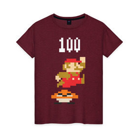 Женская футболка хлопок с принтом Mario в Новосибирске, 100% хлопок | прямой крой, круглый вырез горловины, длина до линии бедер, слегка спущенное плечо | nintendo | марио | нинтендо