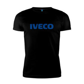 Мужская футболка премиум с принтом Iveco в Новосибирске, 92% хлопок, 8% лайкра | приталенный силуэт, круглый вырез ворота, длина до линии бедра, короткий рукав | ивеко