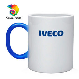 Кружка хамелеон с принтом Iveco в Новосибирске, керамика | меняет цвет при нагревании, емкость 330 мл | Тематика изображения на принте: ивеко
