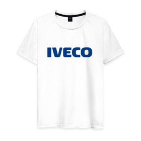 Мужская футболка хлопок с принтом Iveco в Новосибирске, 100% хлопок | прямой крой, круглый вырез горловины, длина до линии бедер, слегка спущенное плечо. | Тематика изображения на принте: ивеко