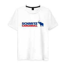 Мужская футболка хлопок с принтом Schmitz в Новосибирске, 100% хлопок | прямой крой, круглый вырез горловины, длина до линии бедер, слегка спущенное плечо. | 
