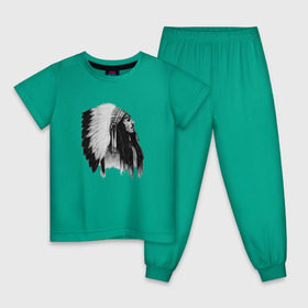 Детская пижама хлопок с принтом Джонни Депп в Новосибирске, 100% хлопок |  брюки и футболка прямого кроя, без карманов, на брюках мягкая резинка на поясе и по низу штанин
 | Тематика изображения на принте: актер | джонни депп | индеец