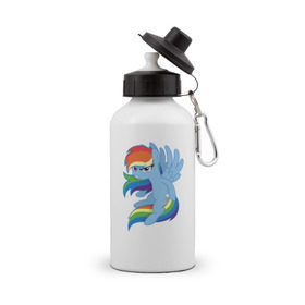 Бутылка спортивная с принтом Rainbow Dash Angry в Новосибирске, металл | емкость — 500 мл, в комплекте две пластиковые крышки и карабин для крепления | friendship is magic | my little pony | rainbow dash