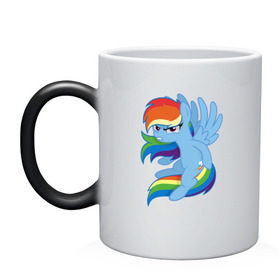 Кружка хамелеон с принтом Rainbow Dash Angry в Новосибирске, керамика | меняет цвет при нагревании, емкость 330 мл | friendship is magic | my little pony | rainbow dash