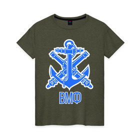 Женская футболка хлопок с принтом Военно-морской флот в Новосибирске, 100% хлопок | прямой крой, круглый вырез горловины, длина до линии бедер, слегка спущенное плечо | андреевский | армия | вмф | военно морской | море | моряк | служба | флаг | флот | якорь