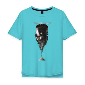 Мужская футболка хлопок Oversize с принтом Терминатор в Новосибирске, 100% хлопок | свободный крой, круглый ворот, “спинка” длиннее передней части | genisys | terminator | арнольд | генезис | терминатор | шварцнеггер