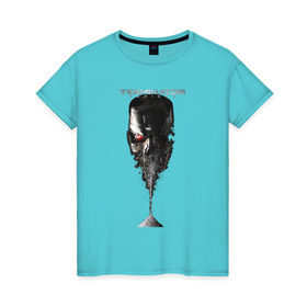 Женская футболка хлопок с принтом Терминатор в Новосибирске, 100% хлопок | прямой крой, круглый вырез горловины, длина до линии бедер, слегка спущенное плечо | genisys | terminator | арнольд | генезис | терминатор | шварцнеггер