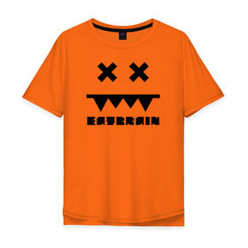Мужская футболка хлопок Oversize с принтом Eatbrain Logo в Новосибирске, 100% хлопок | свободный крой, круглый ворот, “спинка” длиннее передней части | eatbrain | music | для любителей жирного neurofunk звучания.drum