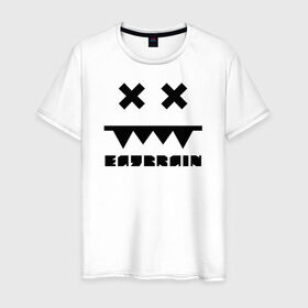 Мужская футболка хлопок с принтом Eatbrain Logo в Новосибирске, 100% хлопок | прямой крой, круглый вырез горловины, длина до линии бедер, слегка спущенное плечо. | Тематика изображения на принте: eatbrain | music | для любителей жирного neurofunk звучания.drum