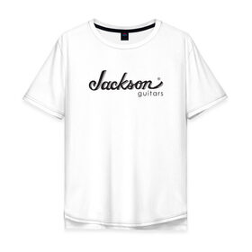 Мужская футболка хлопок Oversize с принтом Jackson logo в Новосибирске, 100% хлопок | свободный крой, круглый ворот, “спинка” длиннее передней части | guitars | jackson | music | гитары | музыка
