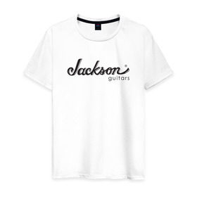 Мужская футболка хлопок с принтом Jackson logo в Новосибирске, 100% хлопок | прямой крой, круглый вырез горловины, длина до линии бедер, слегка спущенное плечо. | guitars | jackson | music | гитары | музыка