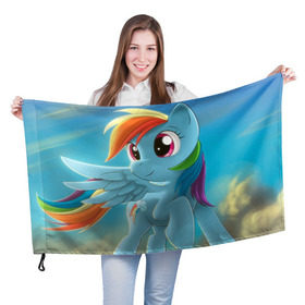 Флаг 3D с принтом My littlle pony в Новосибирске, 100% полиэстер | плотность ткани — 95 г/м2, размер — 67 х 109 см. Принт наносится с одной стороны | littlle | littlle pony | pony | пони