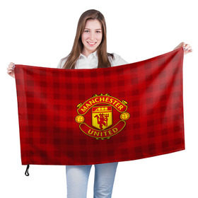 Флаг 3D с принтом Manchester united в Новосибирске, 100% полиэстер | плотность ткани — 95 г/м2, размер — 67 х 109 см. Принт наносится с одной стороны | manchester united | манчестер юнайтед | спорт | фк | футбол