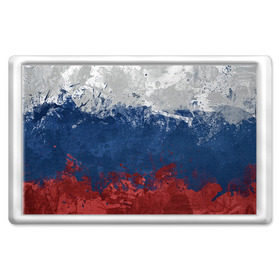 Магнит 45*70 с принтом Флаг России в Новосибирске, Пластик | Размер: 78*52 мм; Размер печати: 70*45 | Тематика изображения на принте: патриот | россия | рф | флаг