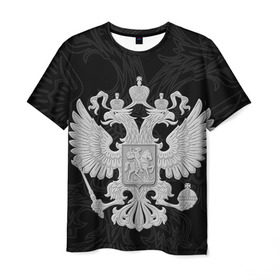 Мужская футболка 3D с принтом Герб России в Новосибирске, 100% полиэфир | прямой крой, круглый вырез горловины, длина до линии бедер | герб | патриот | россия | рф