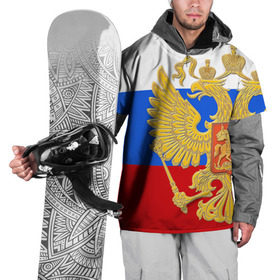 Накидка на куртку 3D с принтом Флаг и герб РФ в Новосибирске, 100% полиэстер |  | Тематика изображения на принте: герб | патриот | россия | рф | флаг