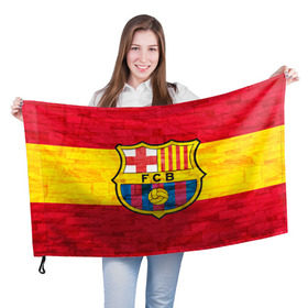 Флаг 3D с принтом Barcelona в Новосибирске, 100% полиэстер | плотность ткани — 95 г/м2, размер — 67 х 109 см. Принт наносится с одной стороны | barcelona | барса | барселона | спорт | футбол