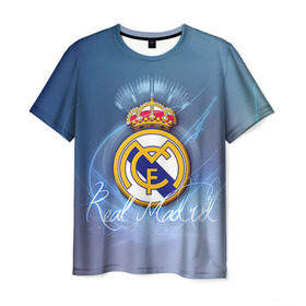 Мужская футболка 3D с принтом Real Madrid в Новосибирске, 100% полиэфир | прямой крой, круглый вырез горловины, длина до линии бедер | real madrid | реал мадрид | спорт | футбол