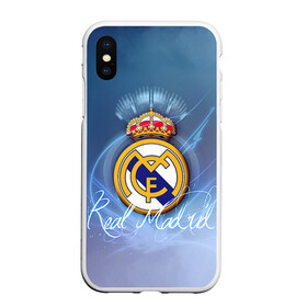 Чехол для iPhone XS Max матовый с принтом Real Madrid в Новосибирске, Силикон | Область печати: задняя сторона чехла, без боковых панелей | real madrid | реал мадрид | спорт | футбол