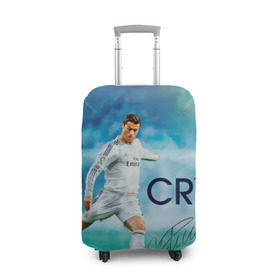 Чехол для чемодана 3D с принтом Ronaldo в Новосибирске, 86% полиэфир, 14% спандекс | двустороннее нанесение принта, прорези для ручек и колес | роналдо