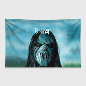 Флаг-баннер с принтом Slipknot в Новосибирске, 100% полиэстер | размер 67 х 109 см, плотность ткани — 95 г/м2; по краям флага есть четыре люверса для крепления | deth | rock | slipknot | маска | мрак | рок | слипнот