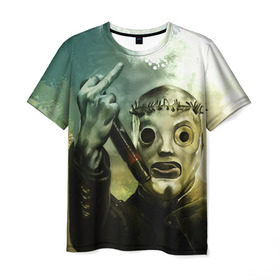 Мужская футболка 3D с принтом Slipknot в Новосибирске, 100% полиэфир | прямой крой, круглый вырез горловины, длина до линии бедер | deth | rock | slipknot | маска | мрак | рок | слипнот
