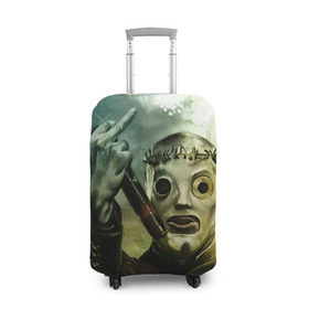 Чехол для чемодана 3D с принтом Slipknot в Новосибирске, 86% полиэфир, 14% спандекс | двустороннее нанесение принта, прорези для ручек и колес | deth | rock | slipknot | маска | мрак | рок | слипнот