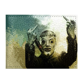 Обложка для студенческого билета с принтом Slipknot в Новосибирске, натуральная кожа | Размер: 11*8 см; Печать на всей внешней стороне | Тематика изображения на принте: deth | rock | slipknot | маска | мрак | рок | слипнот