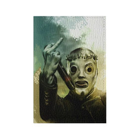 Обложка для паспорта матовая кожа с принтом Slipknot в Новосибирске, натуральная матовая кожа | размер 19,3 х 13,7 см; прозрачные пластиковые крепления | Тематика изображения на принте: deth | rock | slipknot | маска | мрак | рок | слипнот