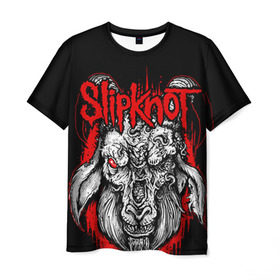 Мужская футболка 3D с принтом Slipknot в Новосибирске, 100% полиэфир | прямой крой, круглый вырез горловины, длина до линии бедер | deth | rock | slipknot | маска | мрак | рок | слипнот | череп