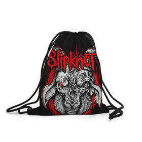 Рюкзак-мешок 3D с принтом Slipknot в Новосибирске, 100% полиэстер | плотность ткани — 200 г/м2, размер — 35 х 45 см; лямки — толстые шнурки, застежка на шнуровке, без карманов и подкладки | Тематика изображения на принте: deth | rock | slipknot | маска | мрак | рок | слипнот | череп