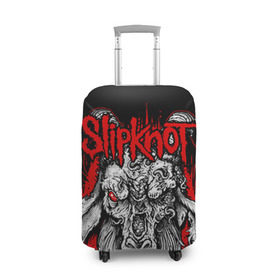 Чехол для чемодана 3D с принтом Slipknot в Новосибирске, 86% полиэфир, 14% спандекс | двустороннее нанесение принта, прорези для ручек и колес | deth | rock | slipknot | маска | мрак | рок | слипнот | череп