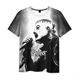 Мужская футболка 3D с принтом Slipknot в Новосибирске, 100% полиэфир | прямой крой, круглый вырез горловины, длина до линии бедер | rock | slipknot | маска | мрак | рок | слипнот