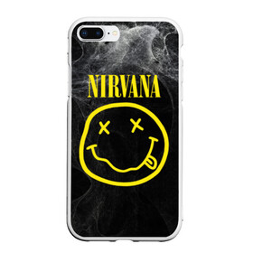 Чехол для iPhone 7Plus/8 Plus матовый с принтом Nirvana в Новосибирске, Силикон | Область печати: задняя сторона чехла, без боковых панелей | cobain | curt | nirvana | rock | smile | кобейн | курт | рок | смайл