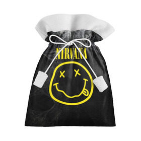 Подарочный 3D мешок с принтом Nirvana в Новосибирске, 100% полиэстер | Размер: 29*39 см | cobain | curt | nirvana | rock | smile | кобейн | курт | рок | смайл