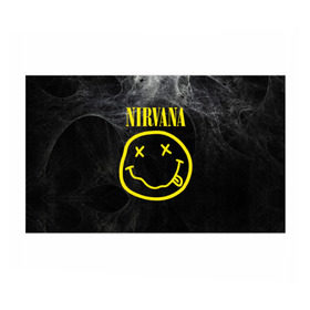 Бумага для упаковки 3D с принтом Nirvana в Новосибирске, пластик и полированная сталь | круглая форма, металлическое крепление в виде кольца | Тематика изображения на принте: cobain | curt | nirvana | rock | smile | кобейн | курт | рок | смайл