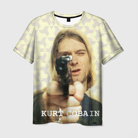 Мужская футболка 3D с принтом Nirvana в Новосибирске, 100% полиэфир | прямой крой, круглый вырез горловины, длина до линии бедер | Тематика изображения на принте: cobain | curt | nirvana | rock | кобейн | курт | рок