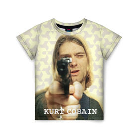 Детская футболка 3D с принтом Nirvana в Новосибирске, 100% гипоаллергенный полиэфир | прямой крой, круглый вырез горловины, длина до линии бедер, чуть спущенное плечо, ткань немного тянется | cobain | curt | nirvana | rock | кобейн | курт | рок