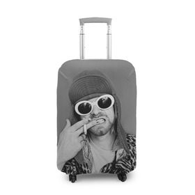 Чехол для чемодана 3D с принтом Nirvana в Новосибирске, 86% полиэфир, 14% спандекс | двустороннее нанесение принта, прорези для ручек и колес | cobain | curt | nirvana | rock | кобейн | курт | рок