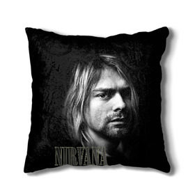 Подушка 3D с принтом Nirvana в Новосибирске, наволочка – 100% полиэстер, наполнитель – холлофайбер (легкий наполнитель, не вызывает аллергию). | состоит из подушки и наволочки. Наволочка на молнии, легко снимается для стирки | cobain | curt | nirvana | rock | кобейн | курт | рок