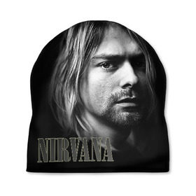 Шапка 3D с принтом Nirvana в Новосибирске, 100% полиэстер | универсальный размер, печать по всей поверхности изделия | cobain | curt | nirvana | rock | кобейн | курт | рок