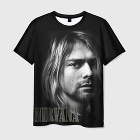 Мужская футболка 3D с принтом Nirvana в Новосибирске, 100% полиэфир | прямой крой, круглый вырез горловины, длина до линии бедер | cobain | curt | nirvana | rock | кобейн | курт | рок