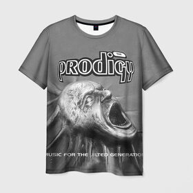 Мужская футболка 3D с принтом The Prodigy в Новосибирске, 100% полиэфир | прямой крой, круглый вырез горловины, длина до линии бедер | dnb | drum | prodigy | rave | продиджи | рейв | рэйв