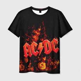 Мужская футболка 3D с принтом AC/DC в Новосибирске, 100% полиэфир | прямой крой, круглый вырез горловины, длина до линии бедер | ac dc | acdc | rock | рок | эйсидиси