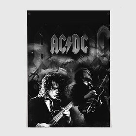 Постер с принтом AC/DC в Новосибирске, 100% бумага
 | бумага, плотность 150 мг. Матовая, но за счет высокого коэффициента гладкости имеет небольшой блеск и дает на свету блики, но в отличии от глянцевой бумаги не покрыта лаком | ac dc | acdc | rock | рок | эйсидиси