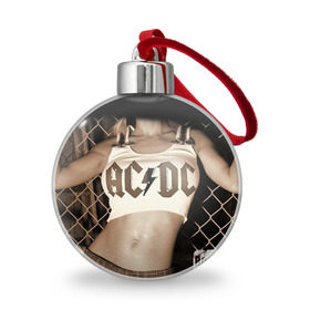 Ёлочный шар с принтом AC/DC в Новосибирске, Пластик | Диаметр: 77 мм | Тематика изображения на принте: ac dc | acdc | rock | рок | эйсидиси