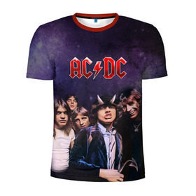 Мужская футболка 3D спортивная с принтом AC/DC в Новосибирске, 100% полиэстер с улучшенными характеристиками | приталенный силуэт, круглая горловина, широкие плечи, сужается к линии бедра | ac dc | acdc | hell | highway | rock | to | рок | эйсидиси