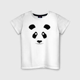 Детская футболка хлопок с принтом Панда в Новосибирске, 100% хлопок | круглый вырез горловины, полуприлегающий силуэт, длина до линии бедер | 