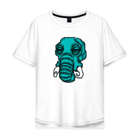 Мужская футболка хлопок Oversize с принтом Rufus в Новосибирске, 100% хлопок | свободный крой, круглый ворот, “спинка” длиннее передней части | elephant | hotline miami | hotlinemiami | слон